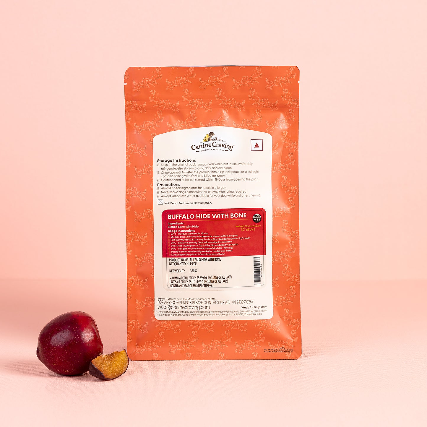 Buffalo Hide With Bone for Dogs (Dehydrated ) - 1 Piece