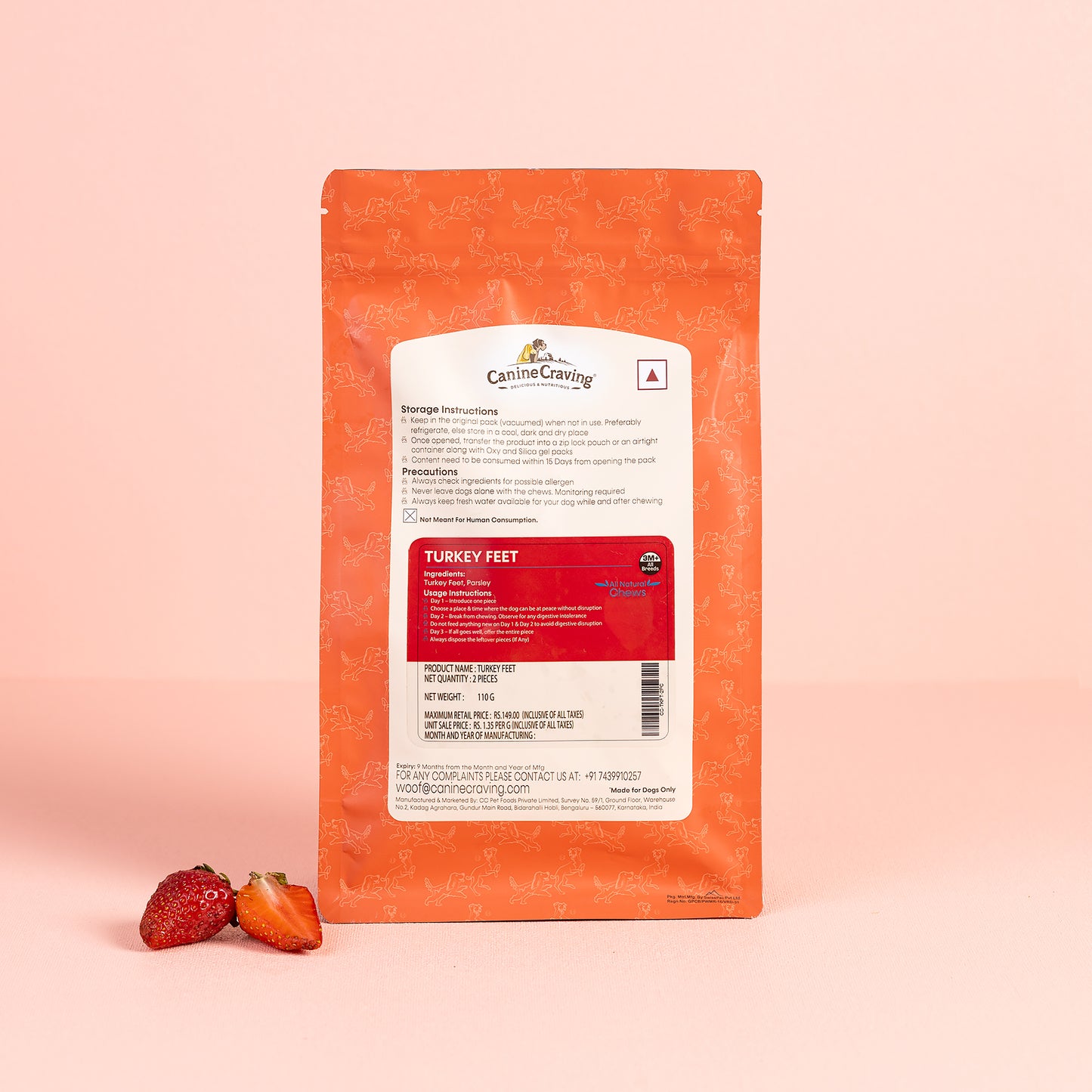 Canine Craving Dehydrated Turkey Feet - 2 pcs
