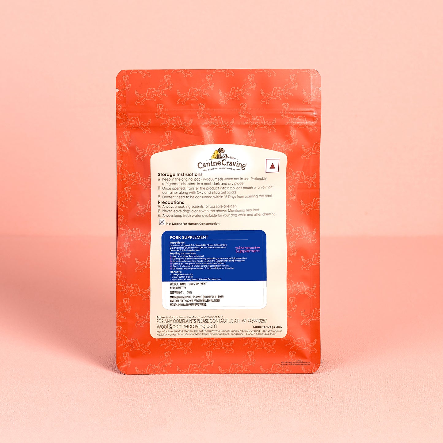 Canine Craving Liver and Platelet Booster - Pork - 100g