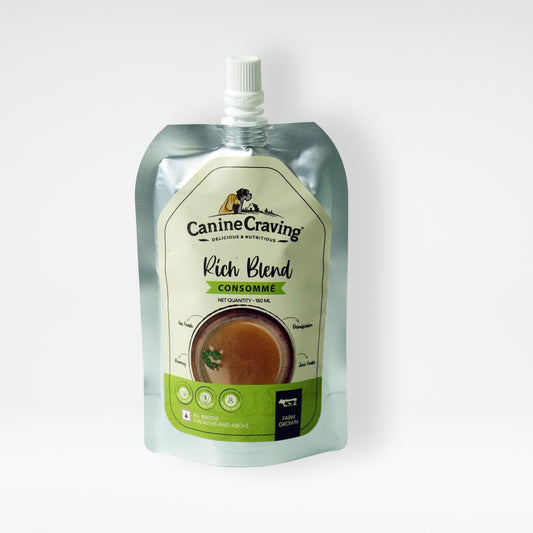 Canine Craving Rich Blend Broth 150 ml pouch, front view