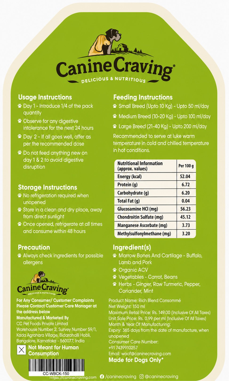 Rich Blend Broth for Dogs - 150 ml