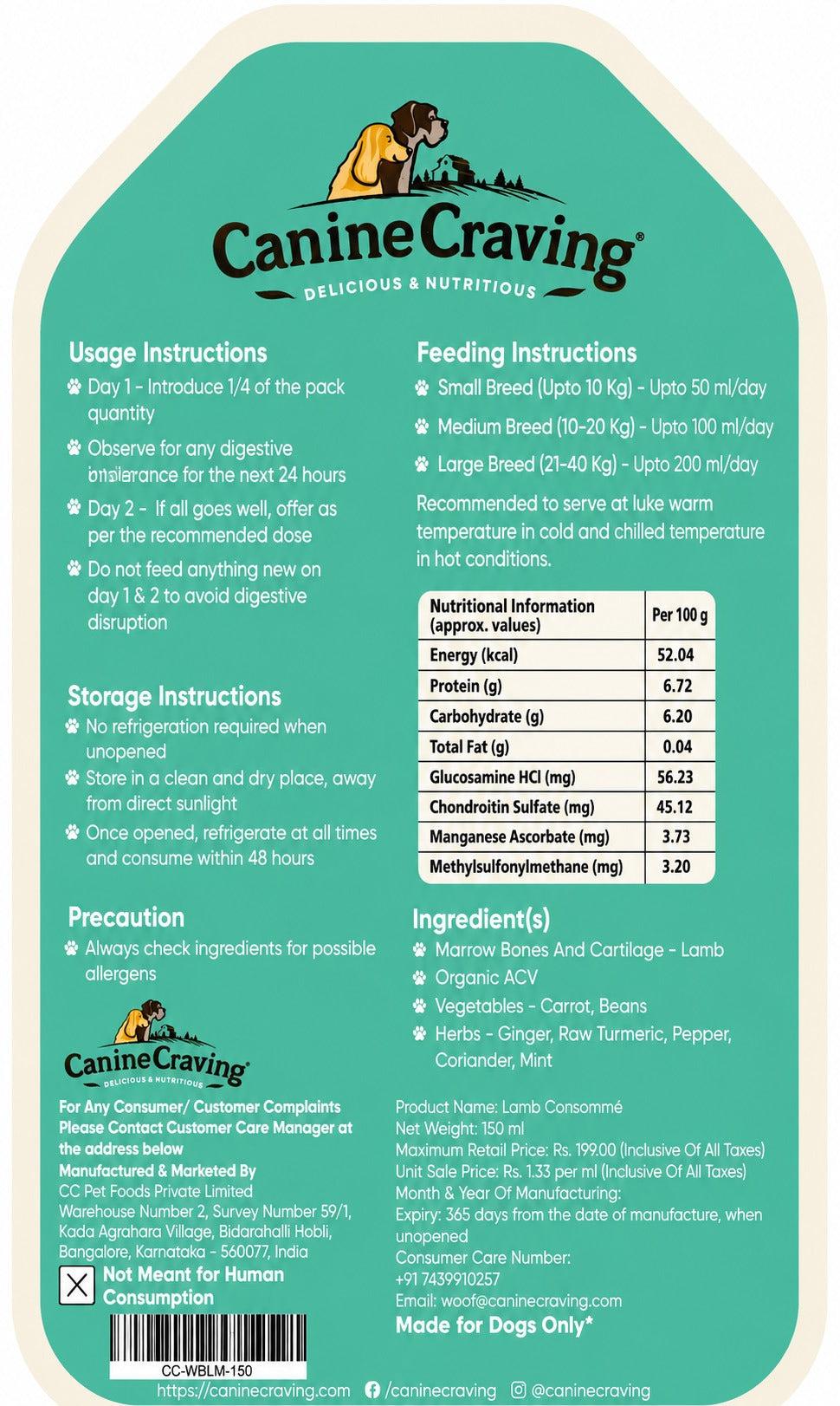 Lamb Broth for dogs - Usage Instructions