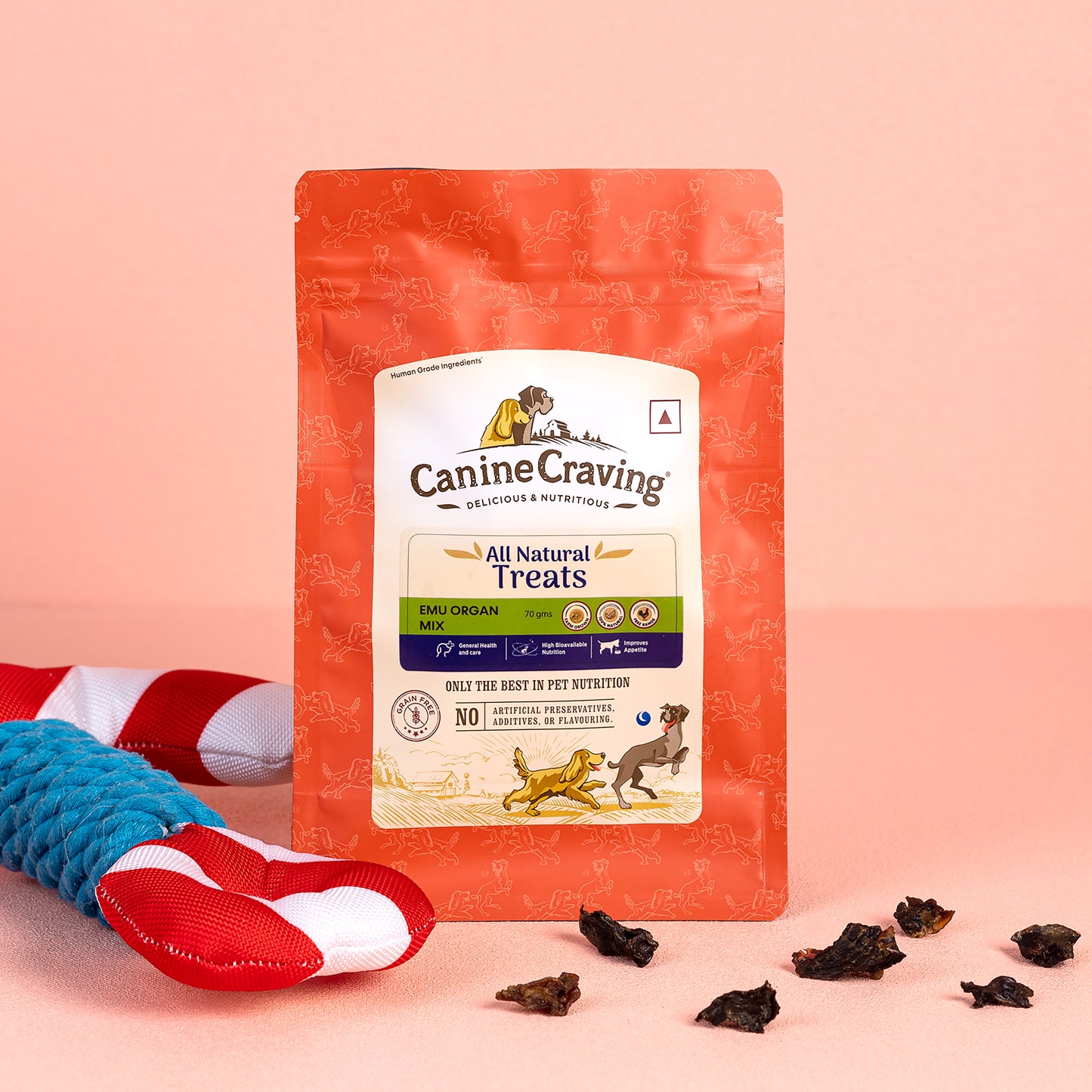 Canine Craving Dehydrated Emu Organ Mix - 70g