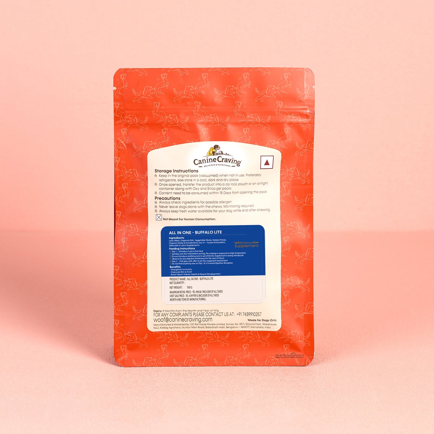 Canine Craving All In One Supplement - Buffalo Lite - 100g