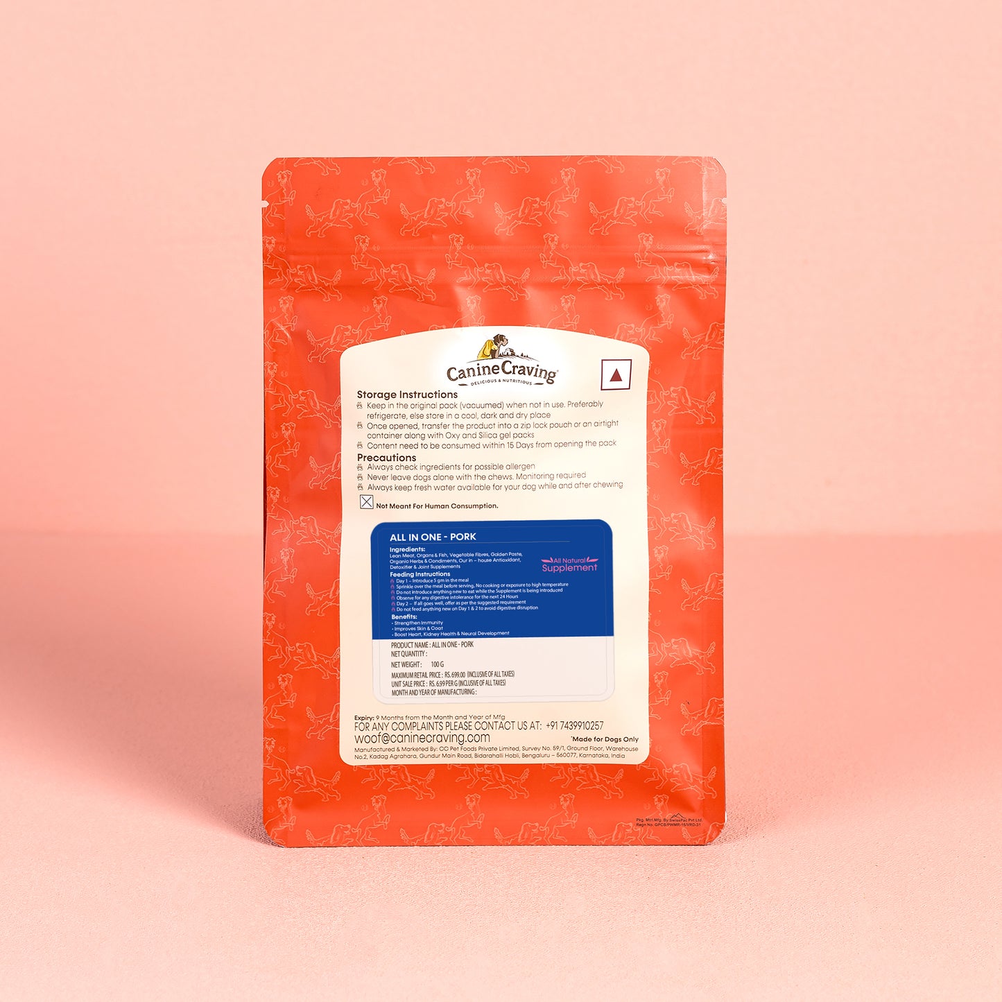 Canine Craving All In One Supplement - Pork - 100g