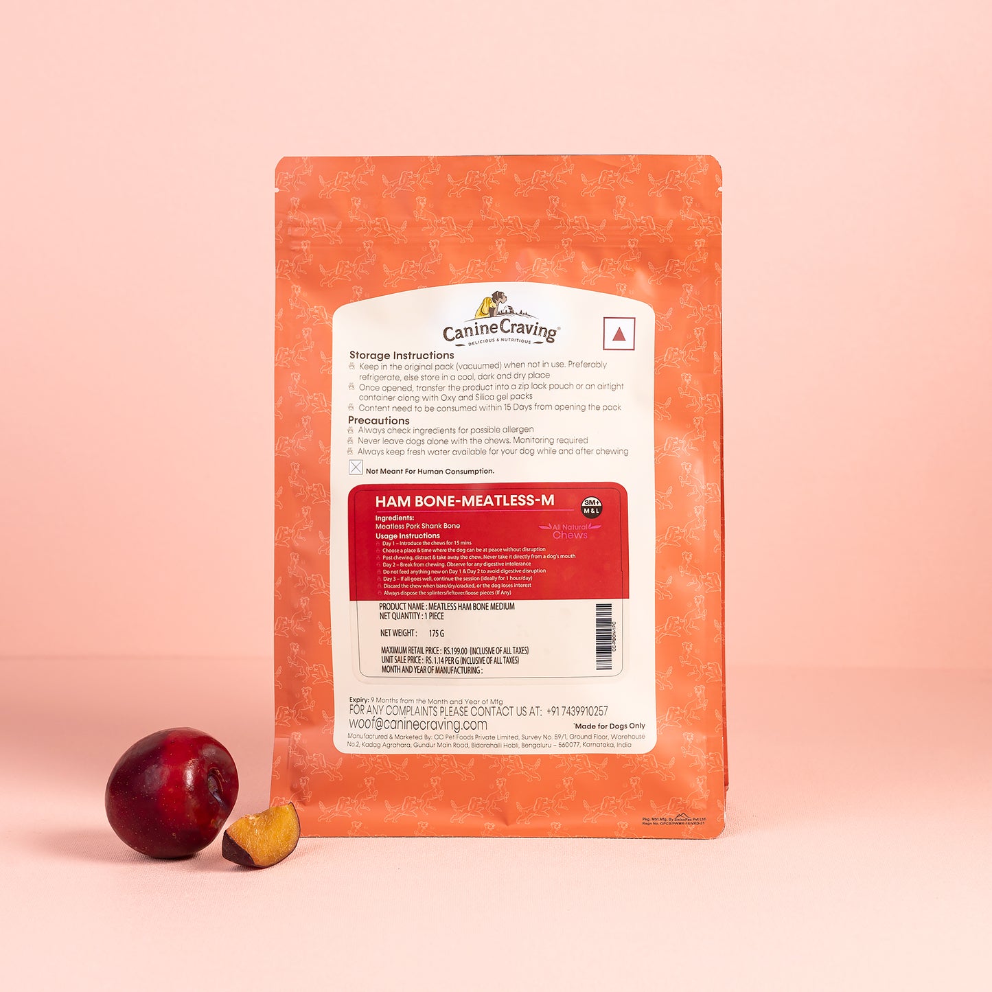 Canine Craving Dehydrated Meatless Ham Bone - 1 pcs