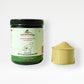 Holistic Gut & Microbiome Care jar for dogs with powder serving in glass bowl