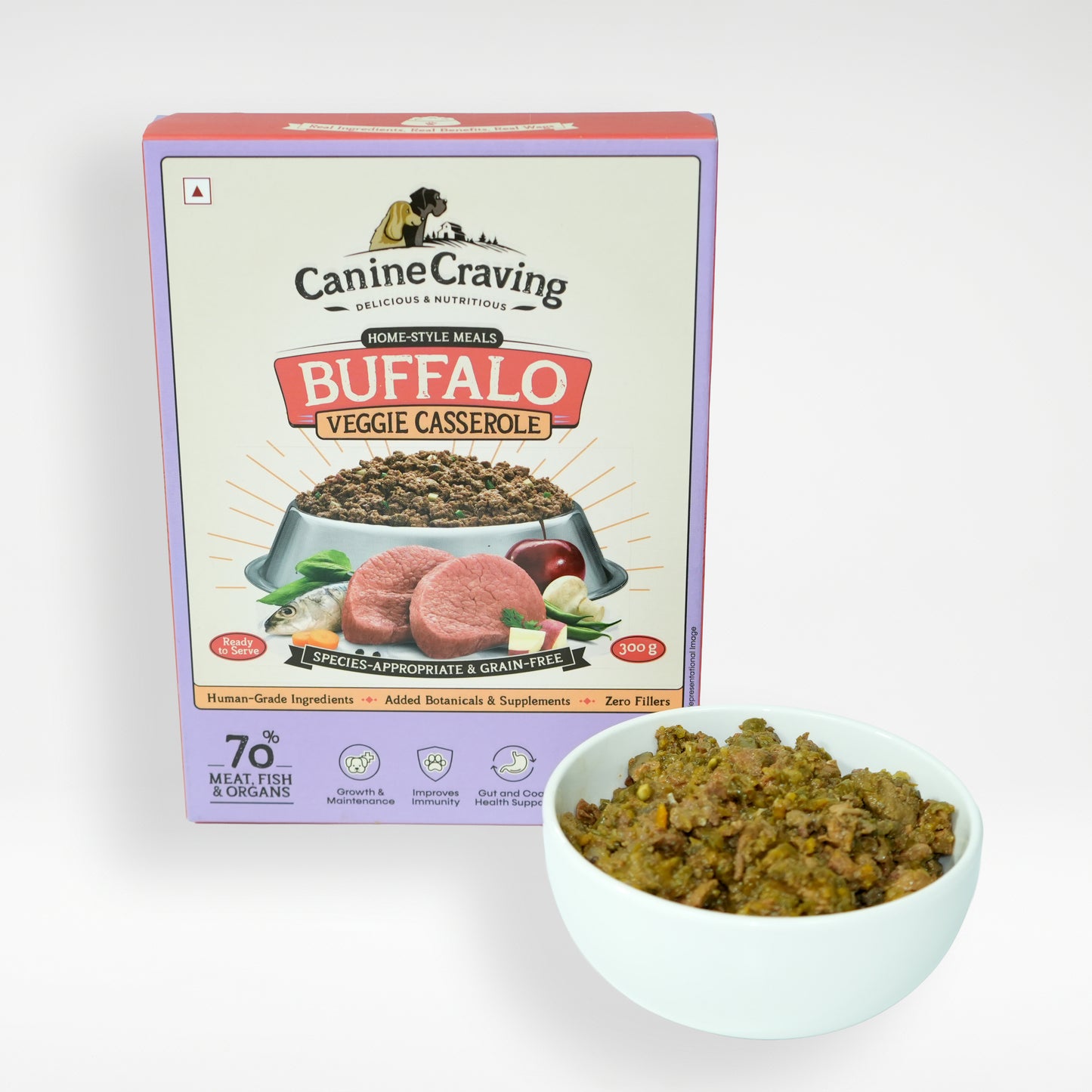 Buffalo Veggie Casserole for Dogs (Fresh Meals)